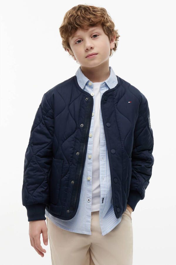 Tommy Hilfiger kids quilted zomerjas donkerblauw - Foto 3
