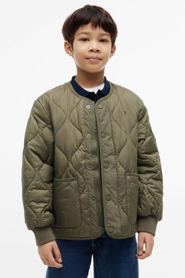 Tommy Hilfiger kids quilted zomerjas groen - Foto 3