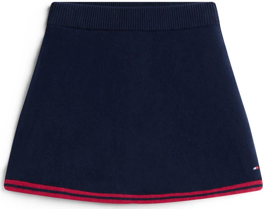 Tommy Hilfiger korte rok fijn gebreid donkerblauw