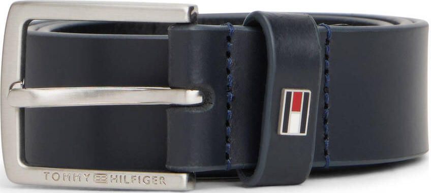 Tommy Hilfiger leren riem donkerblauw