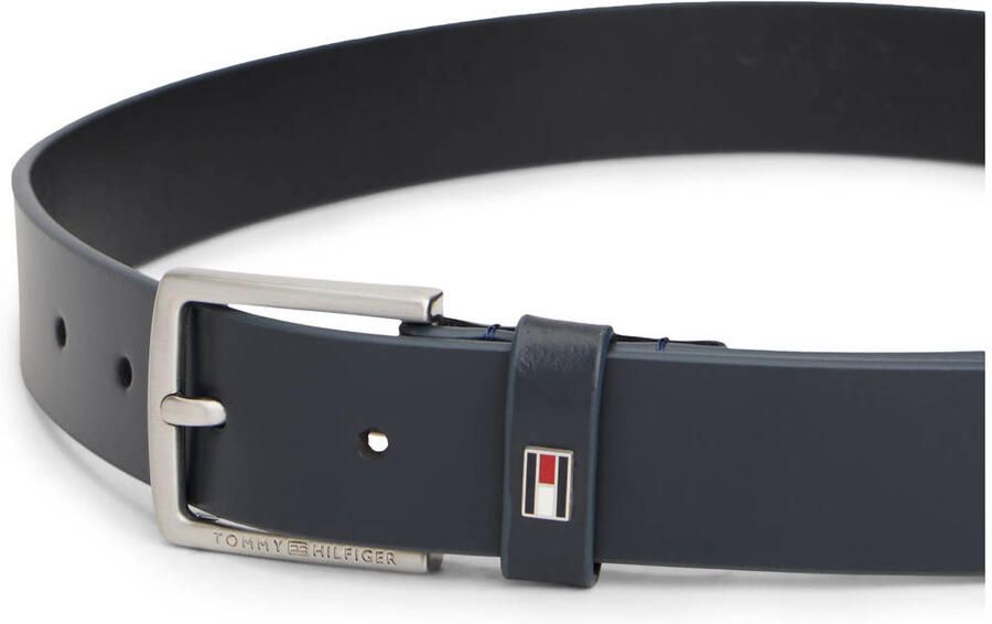 Tommy Hilfiger leren riem donkerblauw - Foto 3