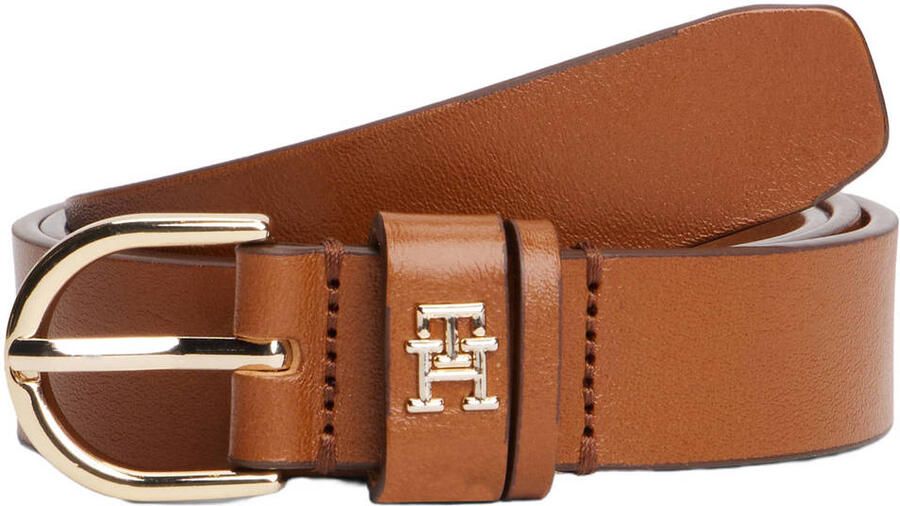 Tommy Hilfiger Leren riem ESSENTIAL EFFORTLESS 2.5 GOLD Logo-embleem zachte haptiek ovale eenvoudige pin sluiting