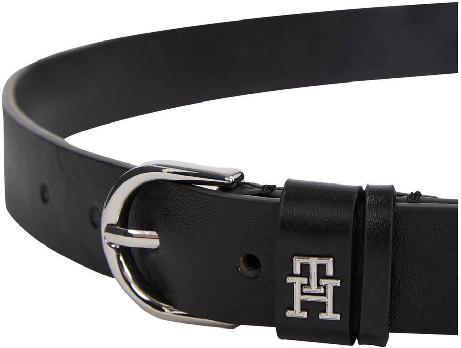 Tommy Hilfiger Leren riem ESSENTIAL EFFORTLESS 2.5 SILVER Eenvoudige doornsluiting metalen embleem