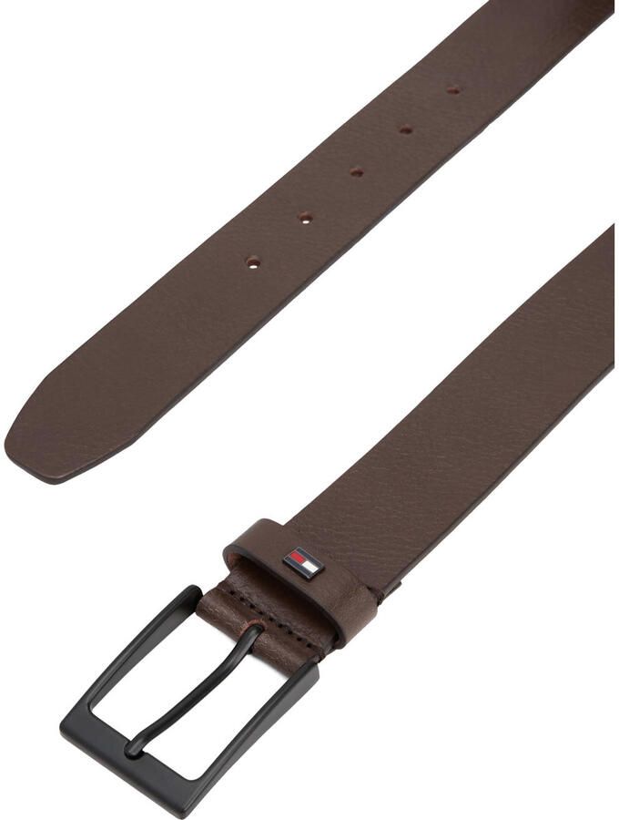 Tommy Hilfiger Leren riem LAYTON 3.5 Metalen patch eenvoudige doornsluiting