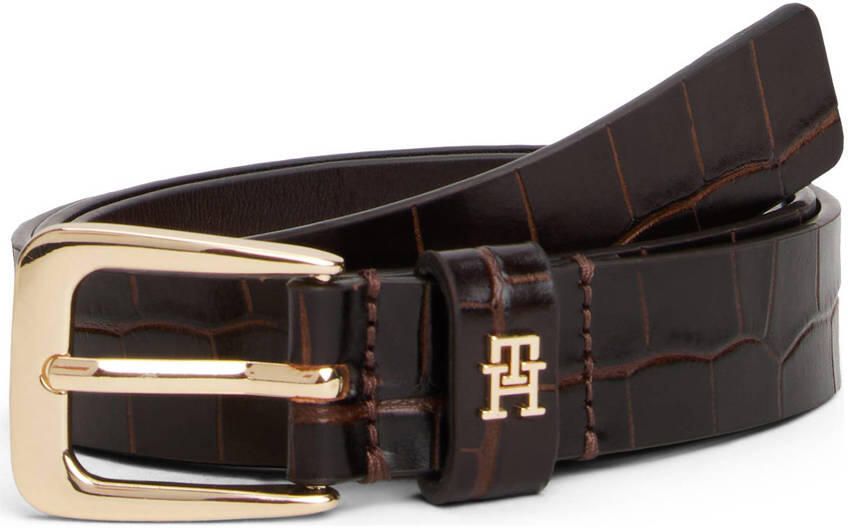 Tommy Hilfiger leren riem Libre 2.5 Croc donkerbruin - Foto 3