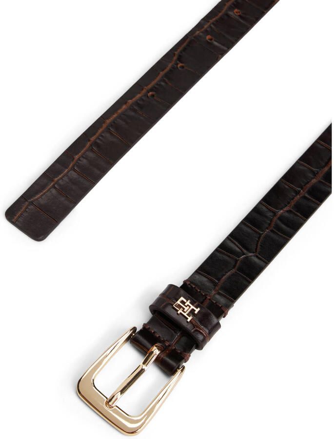 Tommy Hilfiger leren riem Libre 2.5 Croc donkerbruin - Foto 2