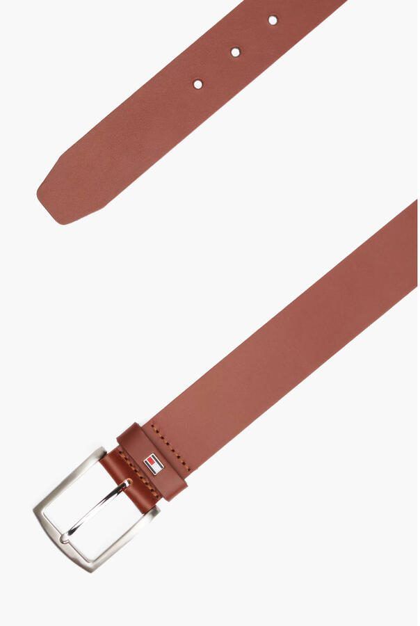 Tommy Hilfiger Leren riem DENTON 3 5 Robuuste leren riem met vlaglabel zilverkleurige gesp verstelbaar - Foto 3