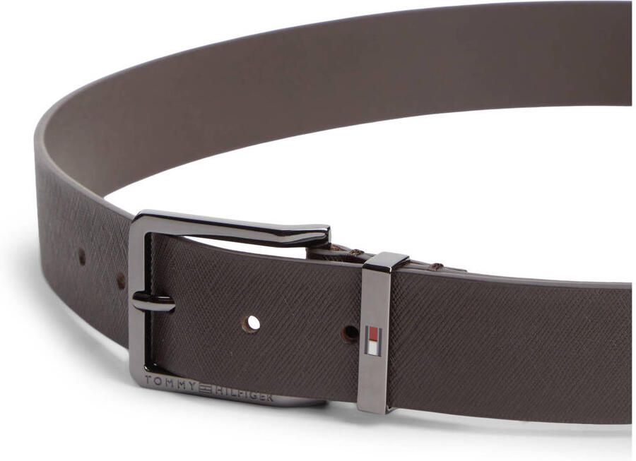 Tommy Hilfiger leren riem Oliver donkerbruin - Foto 3
