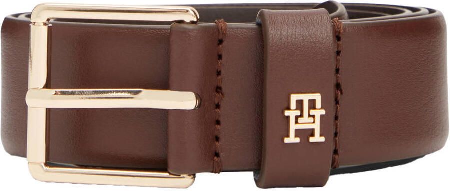 Tommy Hilfiger leren riem TH Square donkerbruin