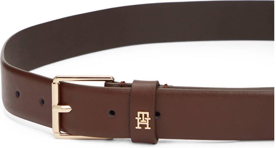 Tommy Hilfiger leren riem TH Square donkerbruin - Foto 3