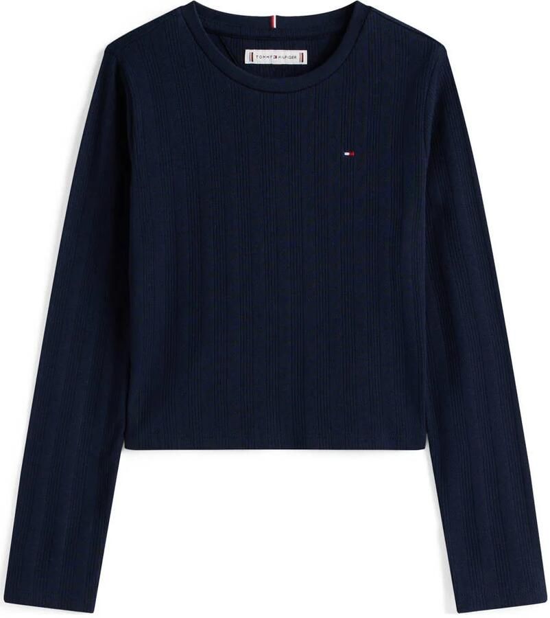 Tommy Hilfiger Shirt met lange mouwen POINTELLE TOP LS voor kinderen tot 16 jaar met logo-print - Foto 2