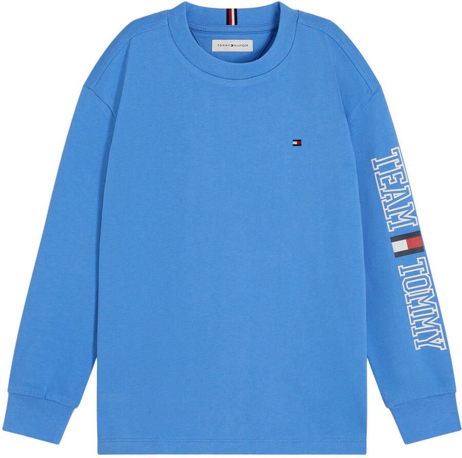 Tommy Hilfiger longsleeve met tekst blauw