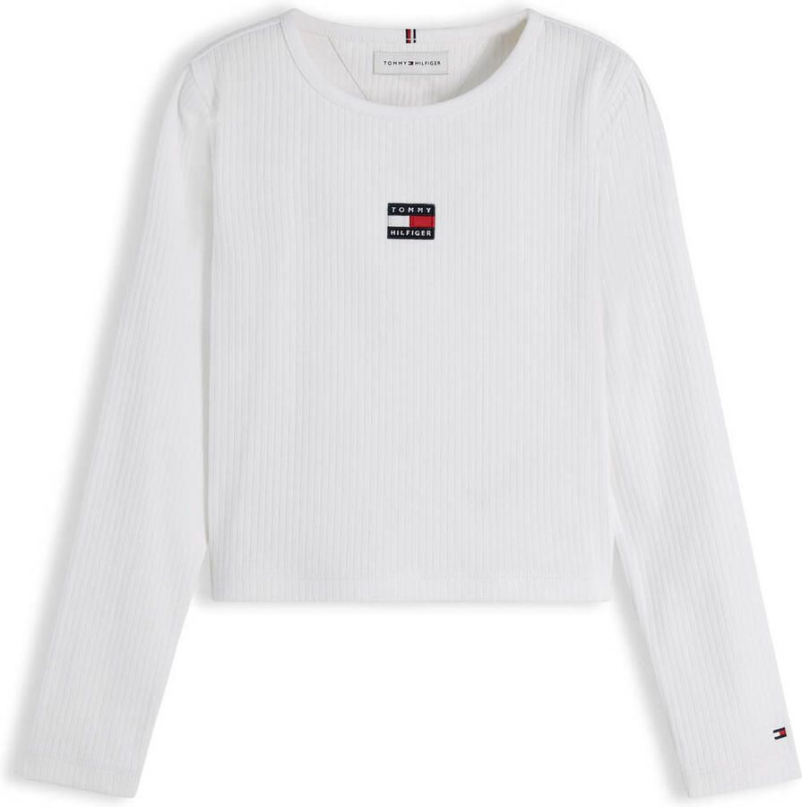 Tommy Hilfiger longsleeve rib gebreid wit