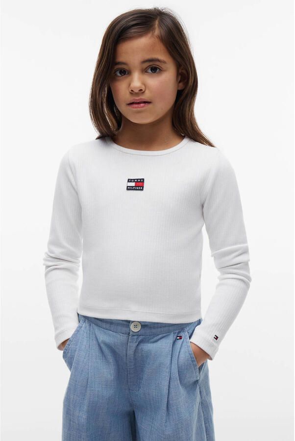 Tommy Hilfiger longsleeve rib gebreid wit - Foto 3