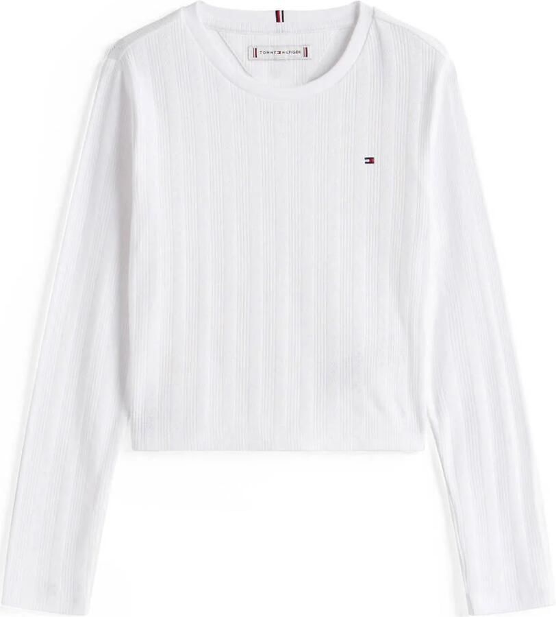 Tommy Hilfiger Shirt met lange mouwen POINTELLE TOP LS voor kinderen tot 16 jaar met logo-print - Foto 2