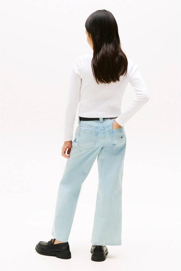 Tommy Hilfiger Shirt met lange mouwen POINTELLE TOP LS voor kinderen tot 16 jaar met logo-print