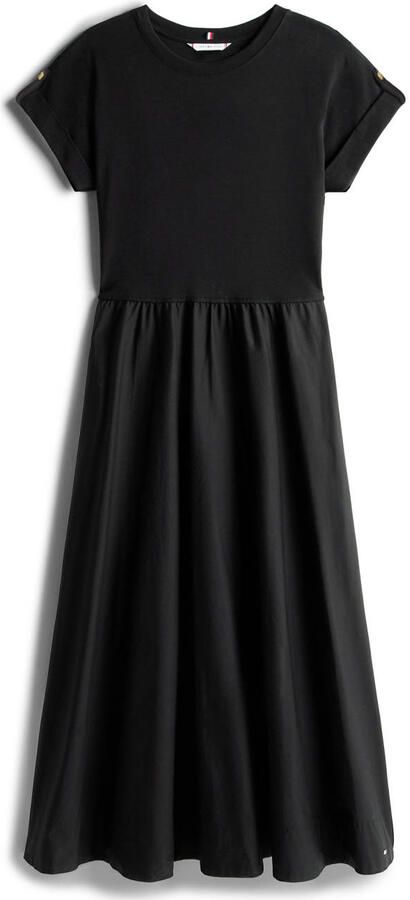 Tommy Hilfiger Fit-and-flare midi jurk met goudkleurige knopen - Foto 2