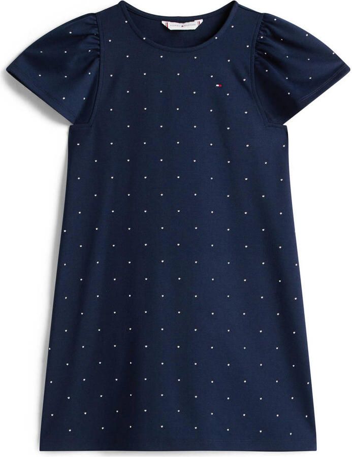 Tommy Hilfiger mini jurk met stippen donkerblauw