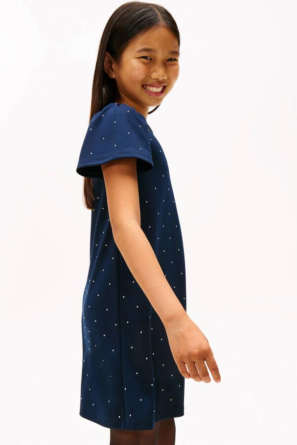 Tommy Hilfiger mini jurk met stippen donkerblauw - Foto 3