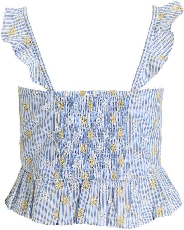 Tommy Hilfiger mouwloze top blauw broderie - Foto 2