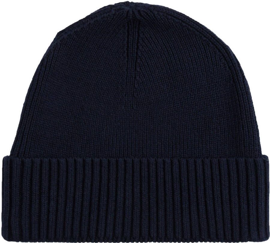 Tommy Hilfiger Gebreide muts TH FLAG PIMA COTTON BEANIE met logoborduurwerk met kasjmier aandeel Unisex
