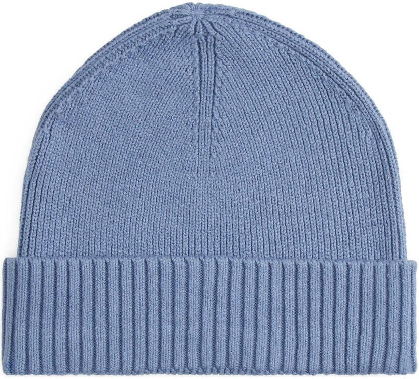 Tommy Hilfiger Gebreide muts TH FLAG PIMA COTTON BEANIE met logoborduurwerk met kasjmier aandeel Unisex