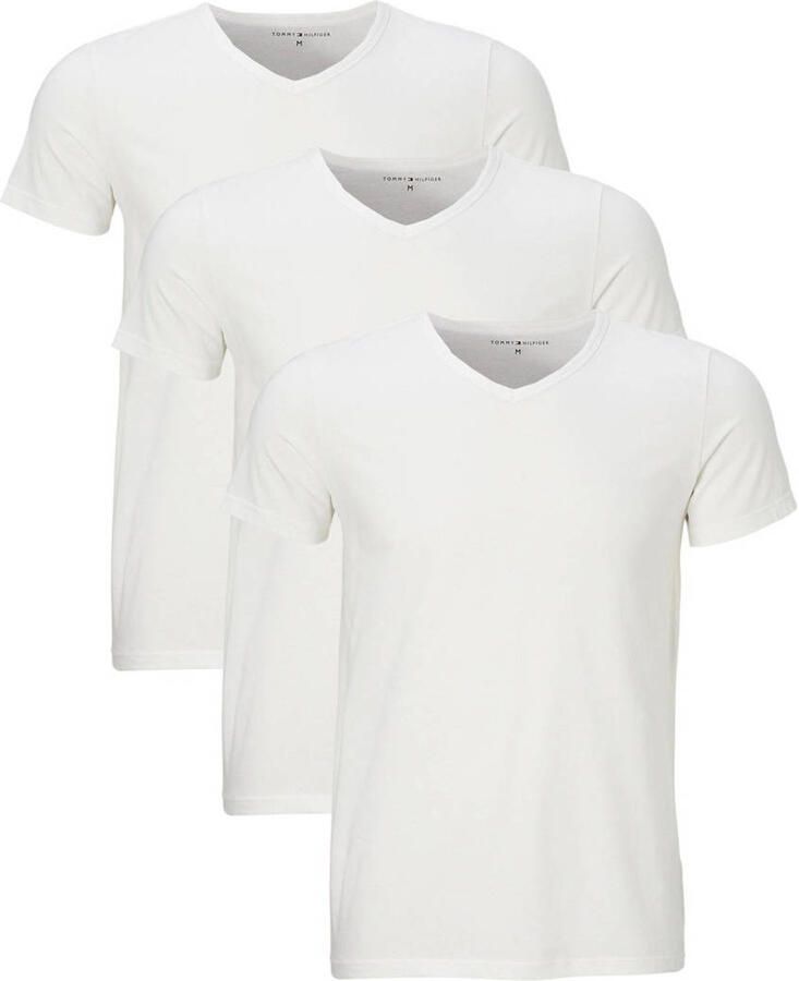 Tommy Hilfiger T-shirt met afgeronde V-hals in een set van 3 stuks - Foto 2
