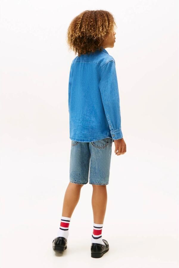 Tommy Hilfiger Teens Regular fit jeansoverhemd van puur katoen