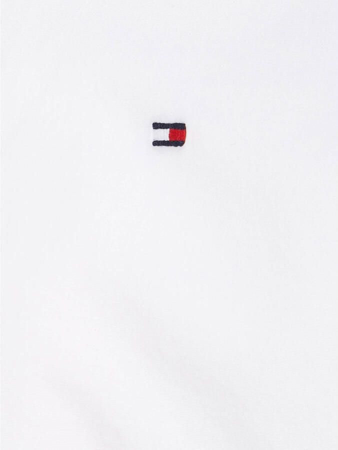 Tommy Hilfiger overhemd met logo wit Jongens Stretchkatoen Klassieke kraag 140