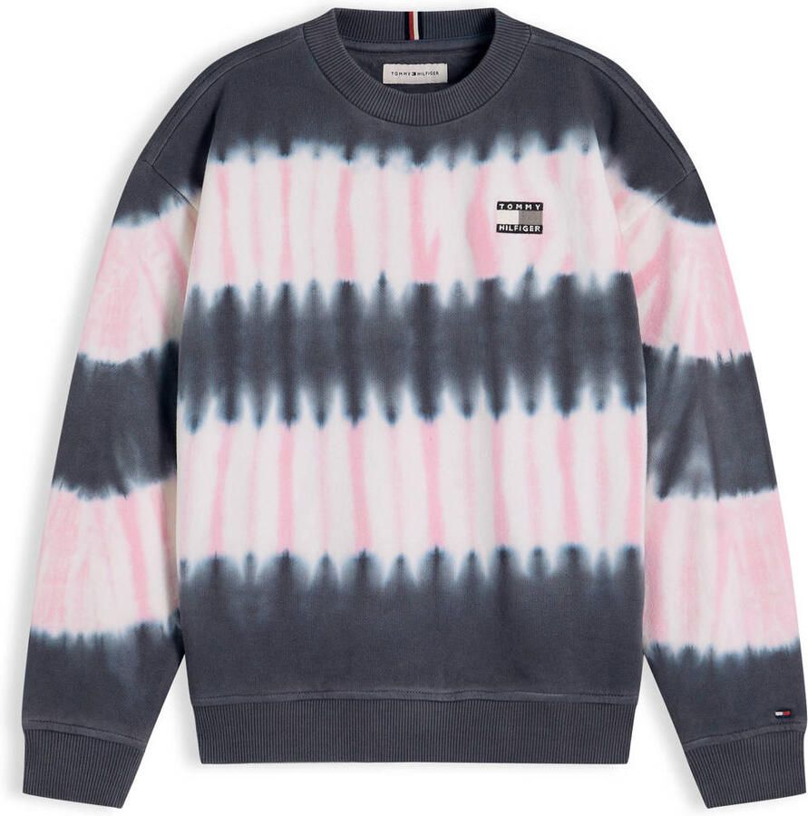 Tommy Hilfiger oversized tie-dye sweater donkerblauw