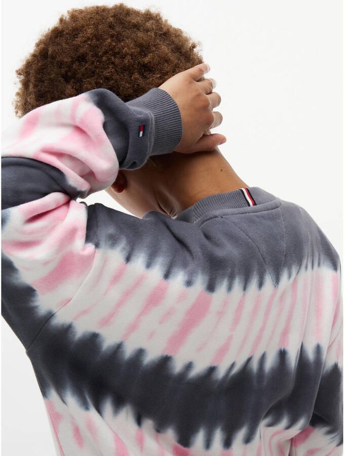 Tommy Hilfiger oversized tie-dye sweater donkerblauw - Foto 2