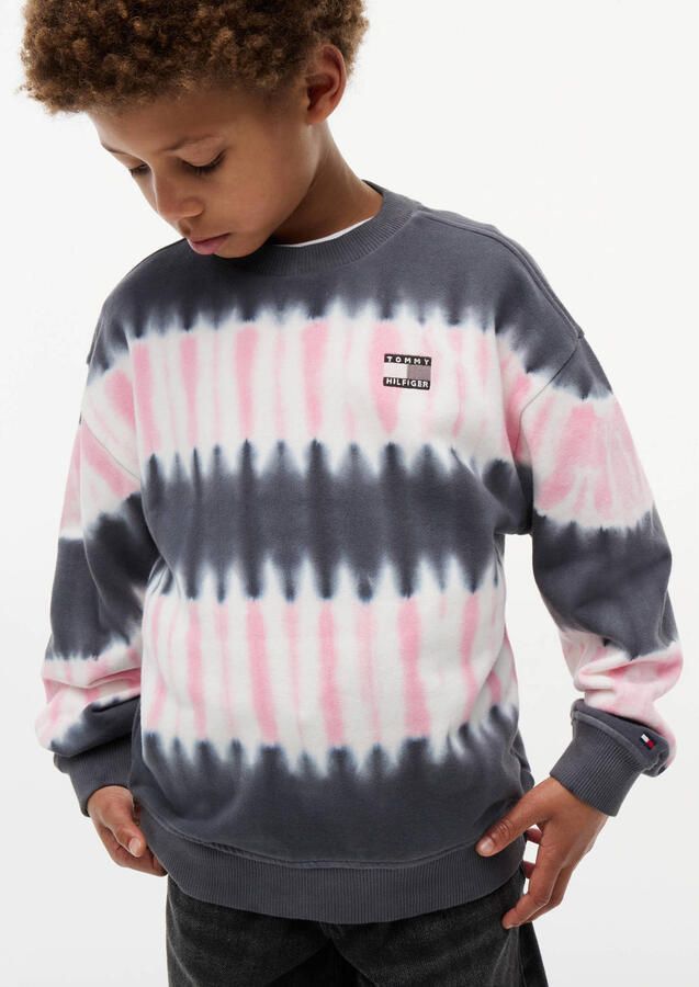 Tommy Hilfiger oversized tie-dye sweater donkerblauw - Foto 3