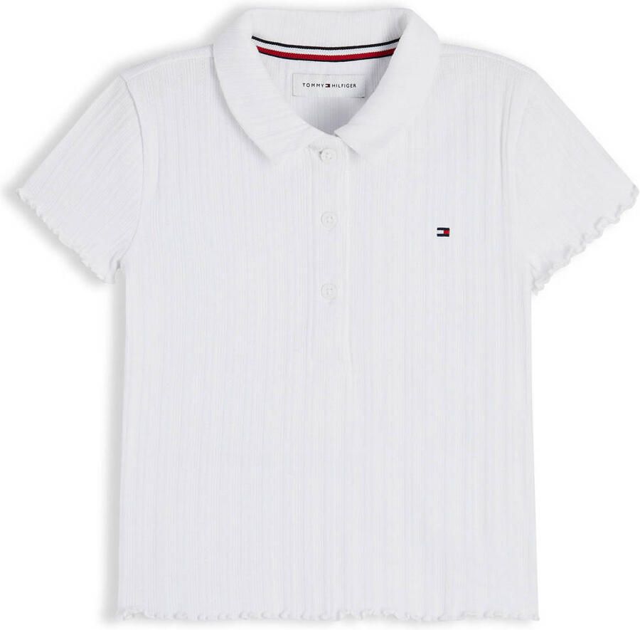 Tommy Hilfiger polo met golvende afwerking wit