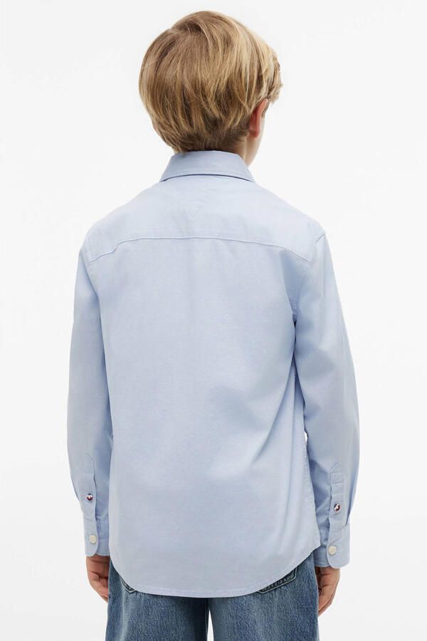 Tommy Hilfiger poplin overhemd lichtblauw - Foto 3