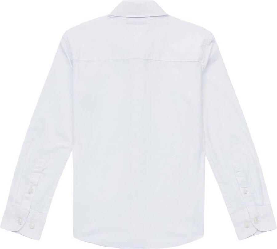 Tommy Hilfiger overhemd met logo wit Stretchkatoen Klassieke kraag 164