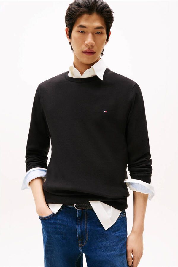 Tommy Hilfiger Trui met ronde hals ESSENTIAL COTTON CREW NECK 100% katoen crewneck regular fit premium mode - Foto 2