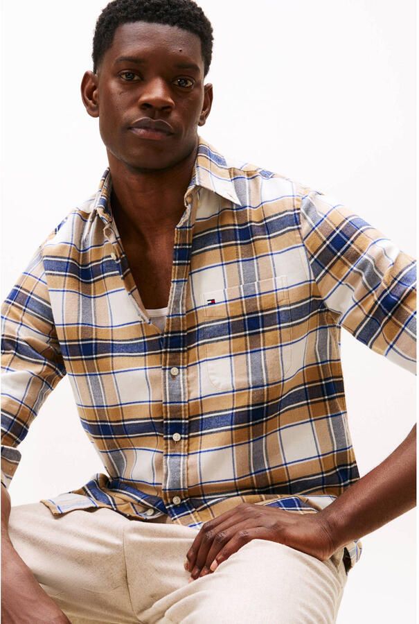 Tommy Hilfiger Regular fit flanellen overhemd van puur katoen