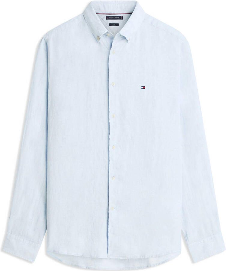 TOMMY HILFIGER Heren Overhemden Pigment Dyed Li Solid Rf Shirt Lichtblauw - Foto 5