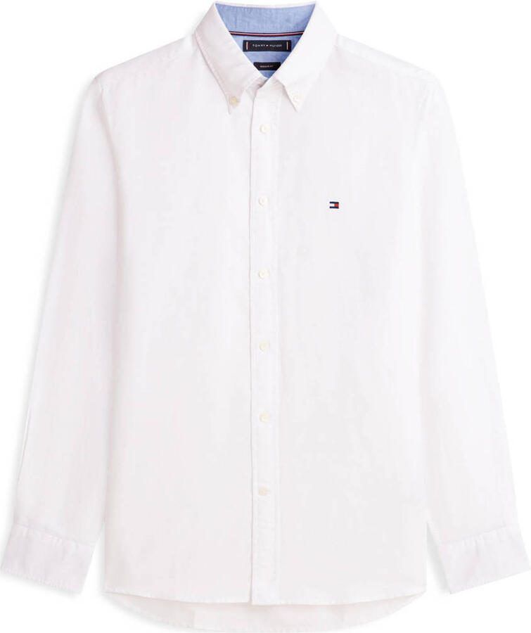 Tommy Hilfiger regular casual overhemd met linnen wit