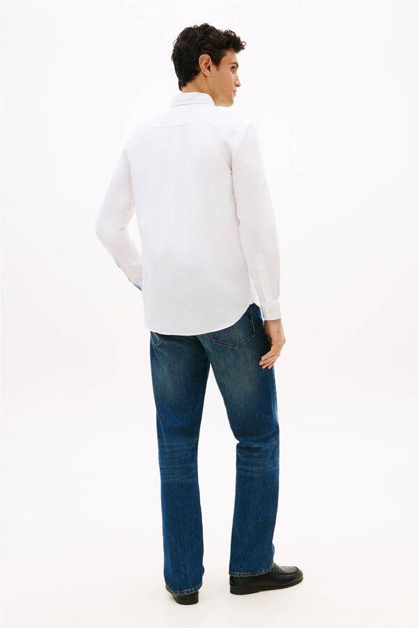 Tommy Hilfiger regular casual overhemd met linnen wit - Foto 2