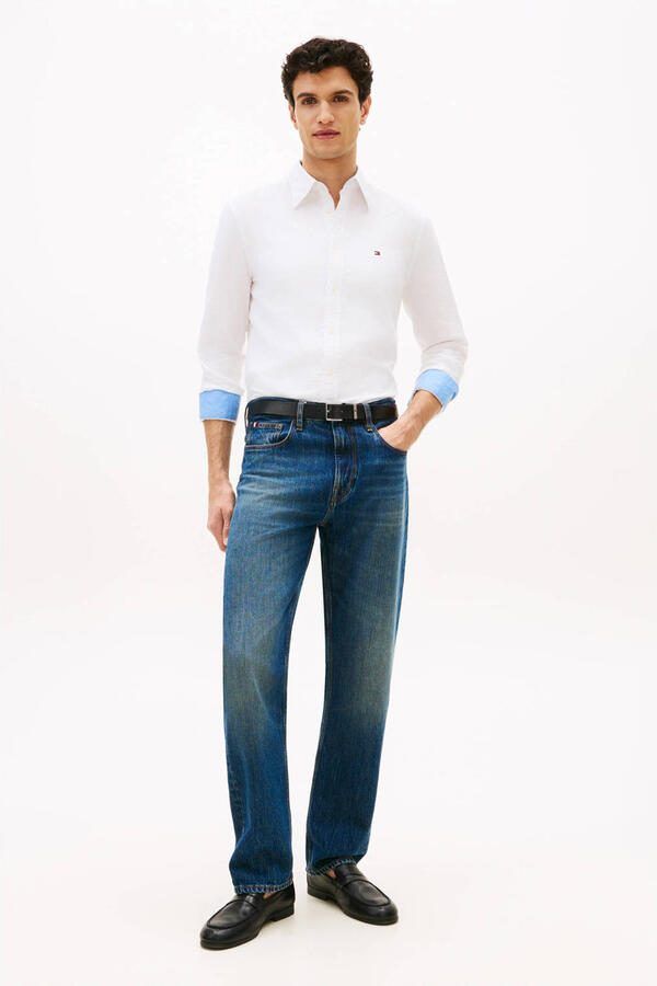 Tommy Hilfiger regular casual overhemd met linnen wit - Foto 3