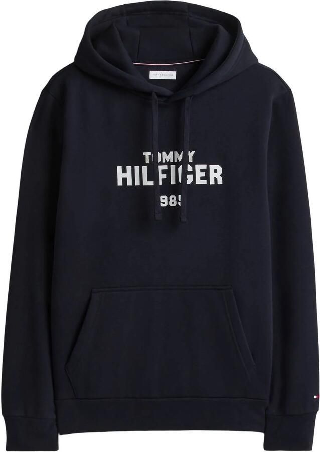 Tommy Hilfiger regular fit hoodie met print donkerblauw