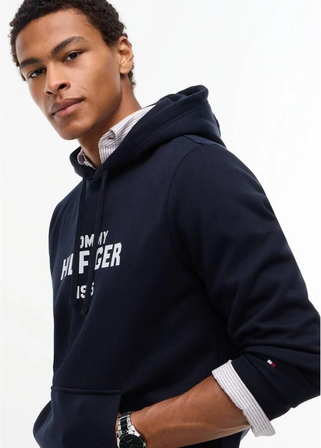 Tommy Hilfiger regular fit hoodie met print donkerblauw - Foto 2