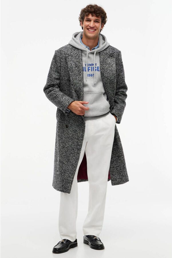 Tommy Hilfiger regular fit hoodie met print lichtgrijs - Foto 2