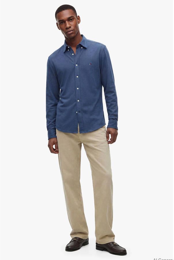 Tommy Hilfiger regular fit overhemd donkerblauw - Foto 2
