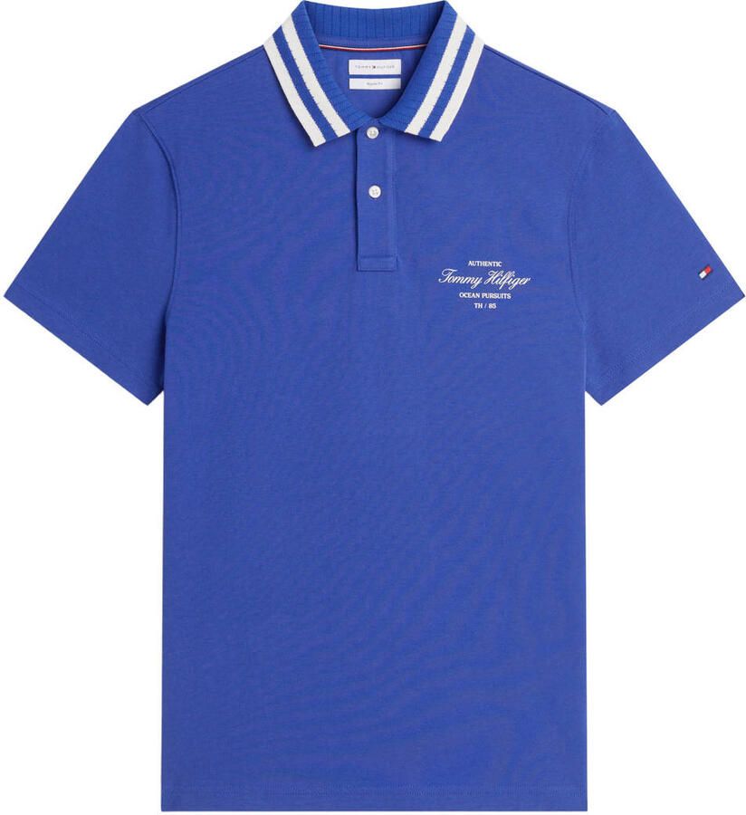 Tommy Hilfiger regular fit polo met logo blauw