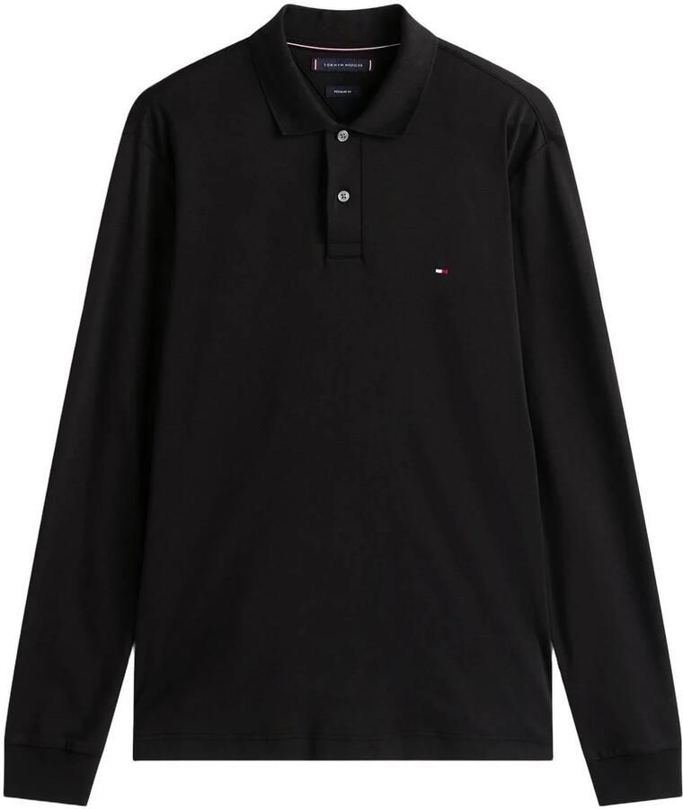 Tommy Hilfiger Poloshirt met lange mouwen L S LIQUID COTTON REG POLO met jersey en merklabel