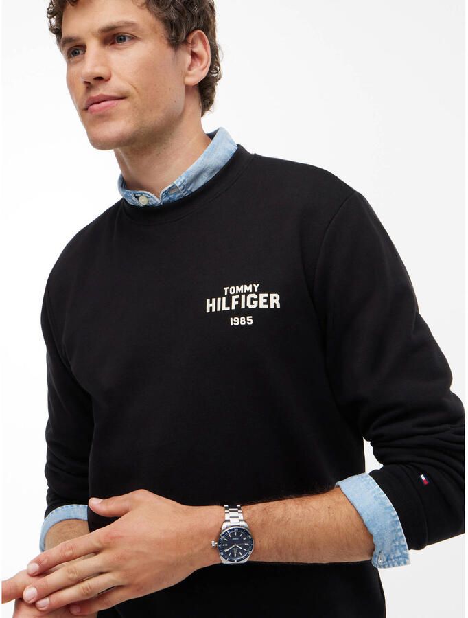 Tommy Hilfiger regular fit sweater met print zwart - Foto 2