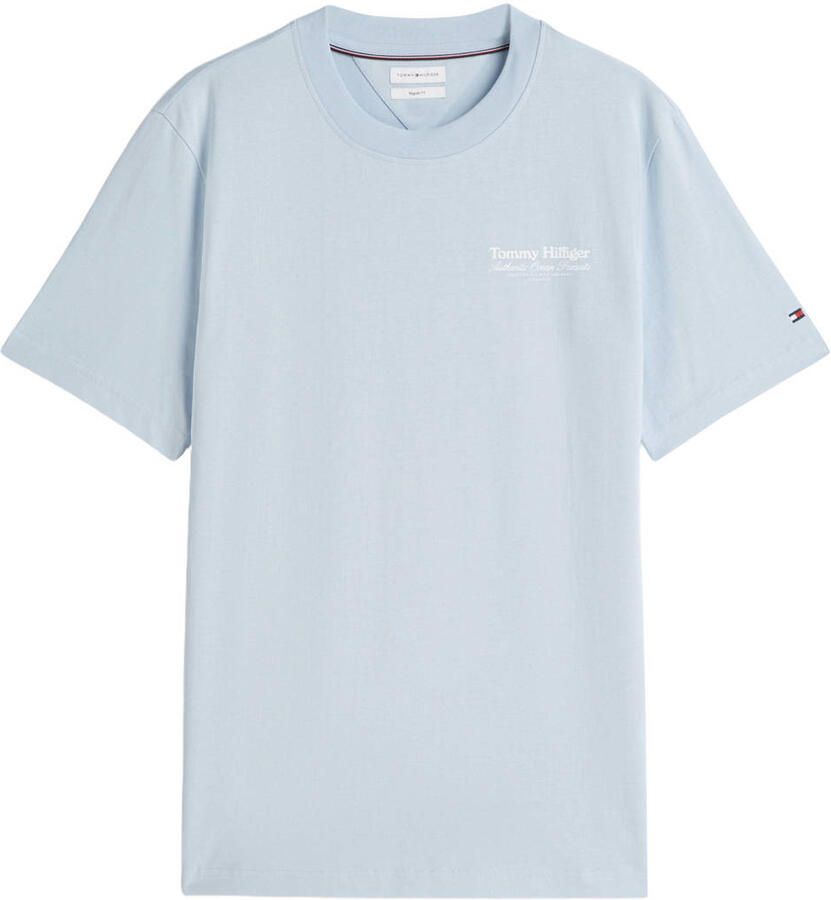 Tommy Hilfiger regular fit T-shirt met backprint lichtblauw