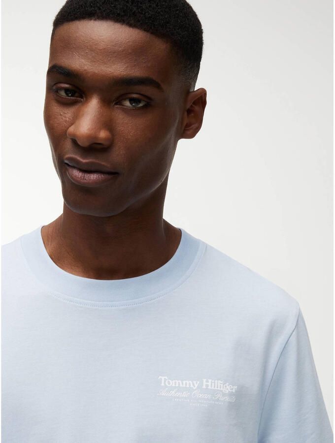 Tommy Hilfiger regular fit T-shirt met backprint lichtblauw - Foto 2